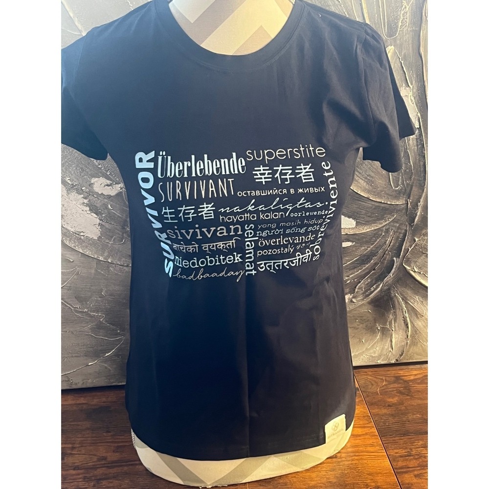 3Strands Survivor Black T-Shirt Graphic Tee Short Sleeve Top Womens-Size M -New